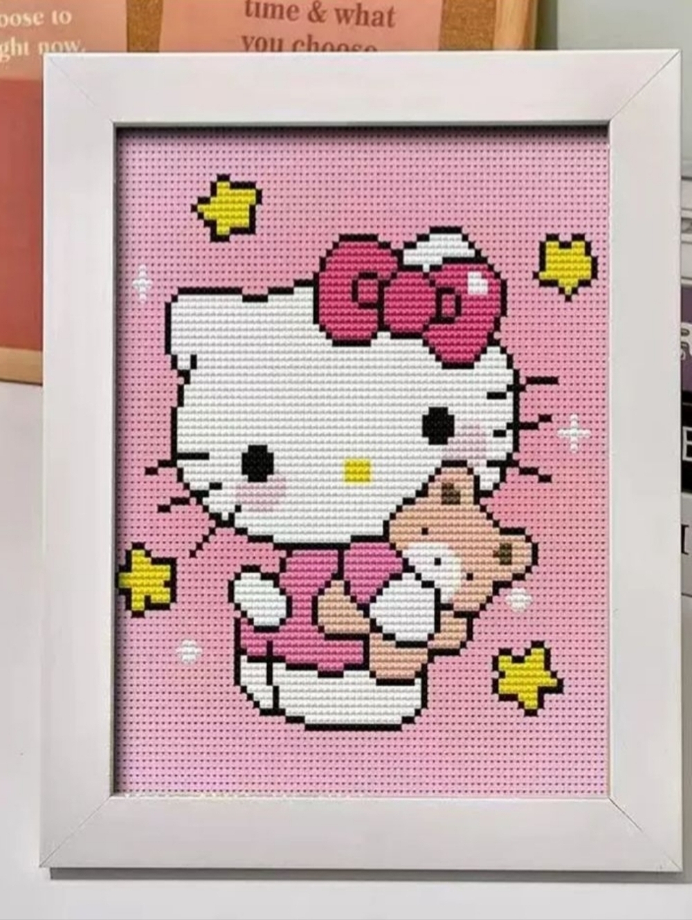 Brand New DIY Hello Kitty Bear Diamond Beads Art With Frame